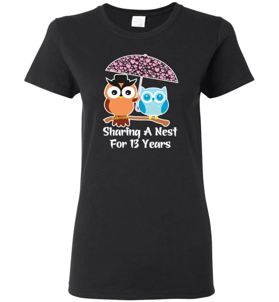 13 Years Wedding Anniversary Gifts Valentine's Day Women Tee