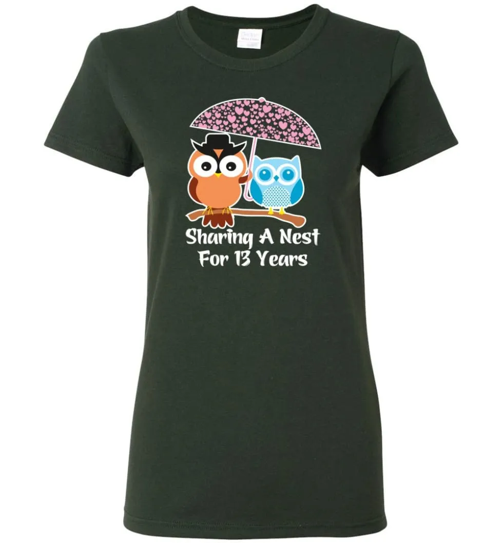 13 Years Wedding Anniversary Gifts Valentine's Day Women Tee