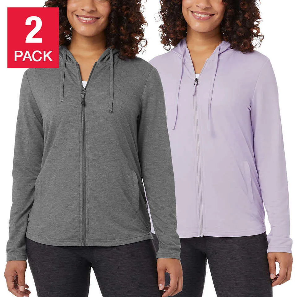 32 Degrees Women's Zip Up Hoody 2-Pack