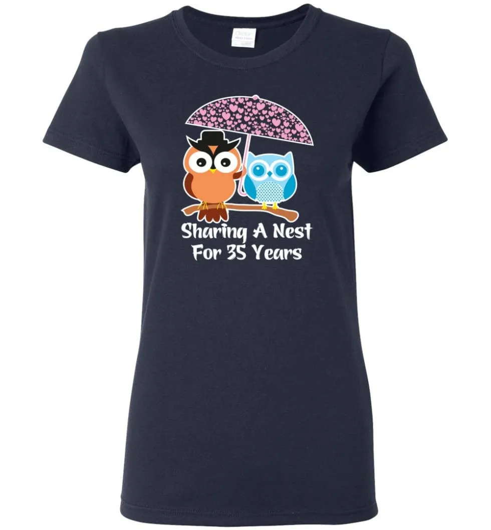 35 Years Wedding Anniversary Gifts Valentine's Day Women Tee