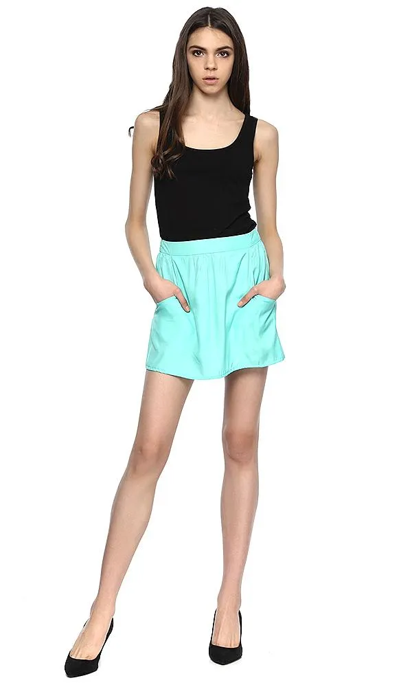 39868 Basic Short Skirt - Deep Teal