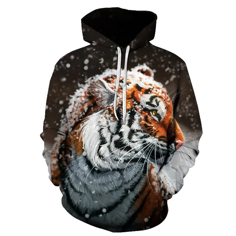 3D Print Flame Tiger Hoodie Men Sweatshirt Men Women Hoodies Plus Size Pullover Novelty 6XL Casual Animal Coats