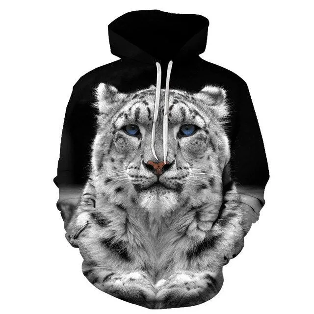 3D Print Flame Tiger Hoodie Men Sweatshirt Men Women Hoodies Plus Size Pullover Novelty 6XL Casual Animal Coats