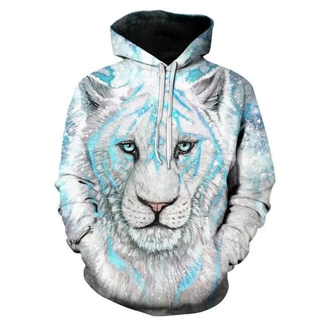 3D Print Flame Tiger Hoodie Men Sweatshirt Men Women Hoodies Plus Size Pullover Novelty 6XL Casual Animal Coats