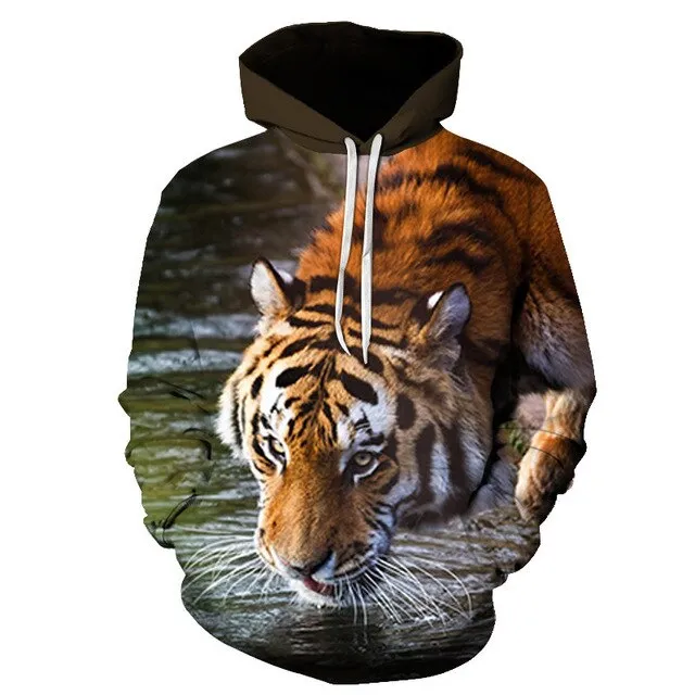 3D Print Flame Tiger Hoodie Men Sweatshirt Men Women Hoodies Plus Size Pullover Novelty 6XL Casual Animal Coats