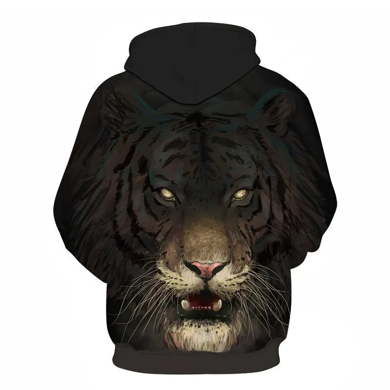 3D Print Flame Tiger Hoodie Men Sweatshirt Men Women Hoodies Plus Size Pullover Novelty 6XL Casual Animal Coats