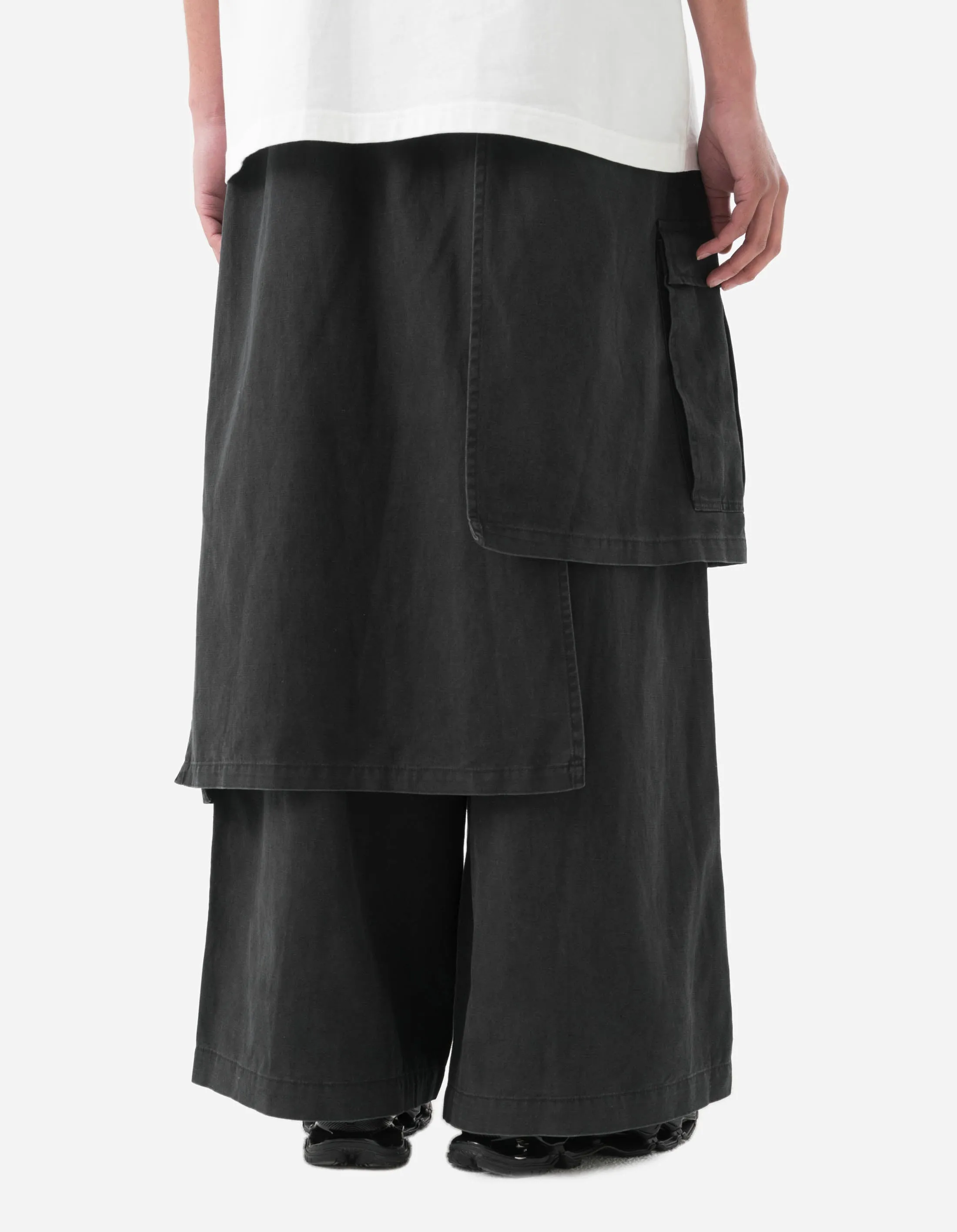 4588 Asym Cargo Hakama Pants Black