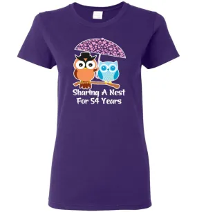 54 Years Wedding Anniversary Gifts Valentine's Day Women Tee