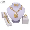 African Jewelry sets Gold Color Crystal Wedding Women Bridal