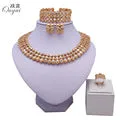 African Jewelry sets Gold Color Crystal Wedding Women Bridal