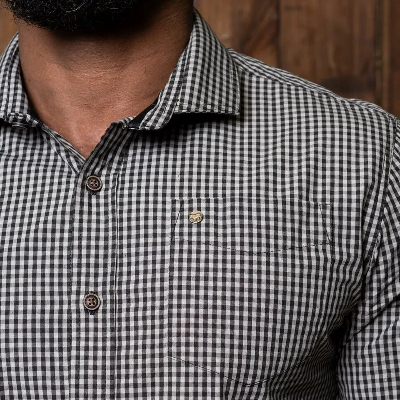 African Luxury Gingham Slim Fit  Shirt Mamba