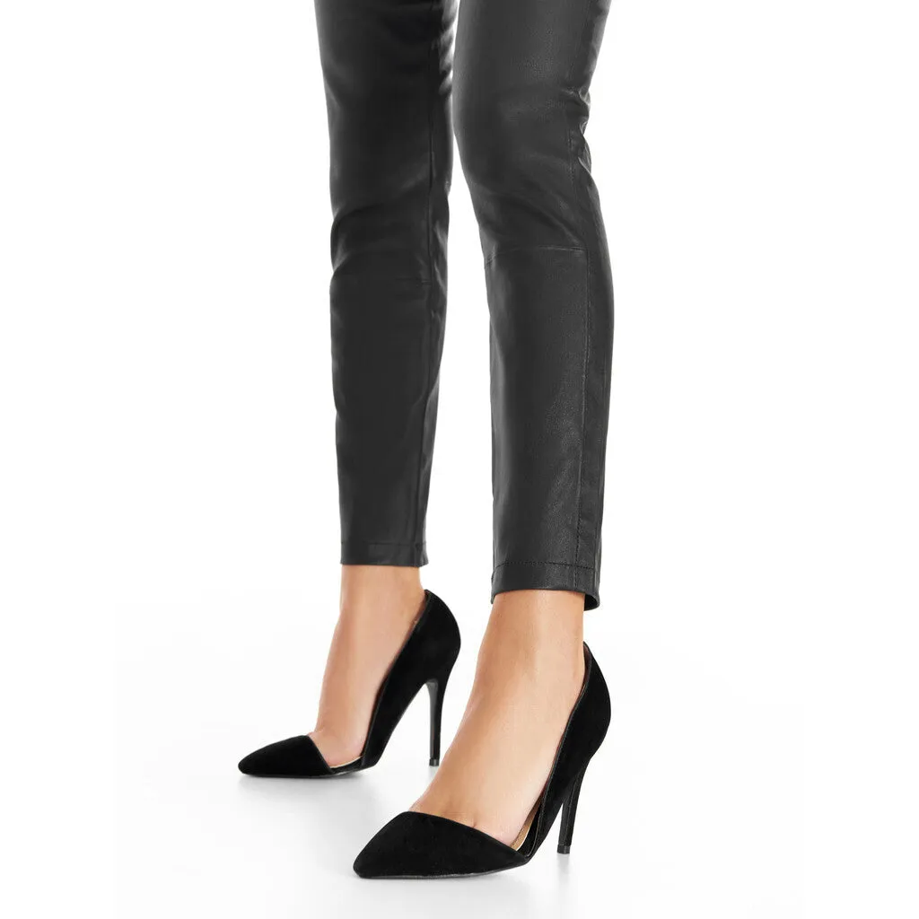 Amelia RW stretch chino leather pant 7/8 length / 14254 - Black (Nero)