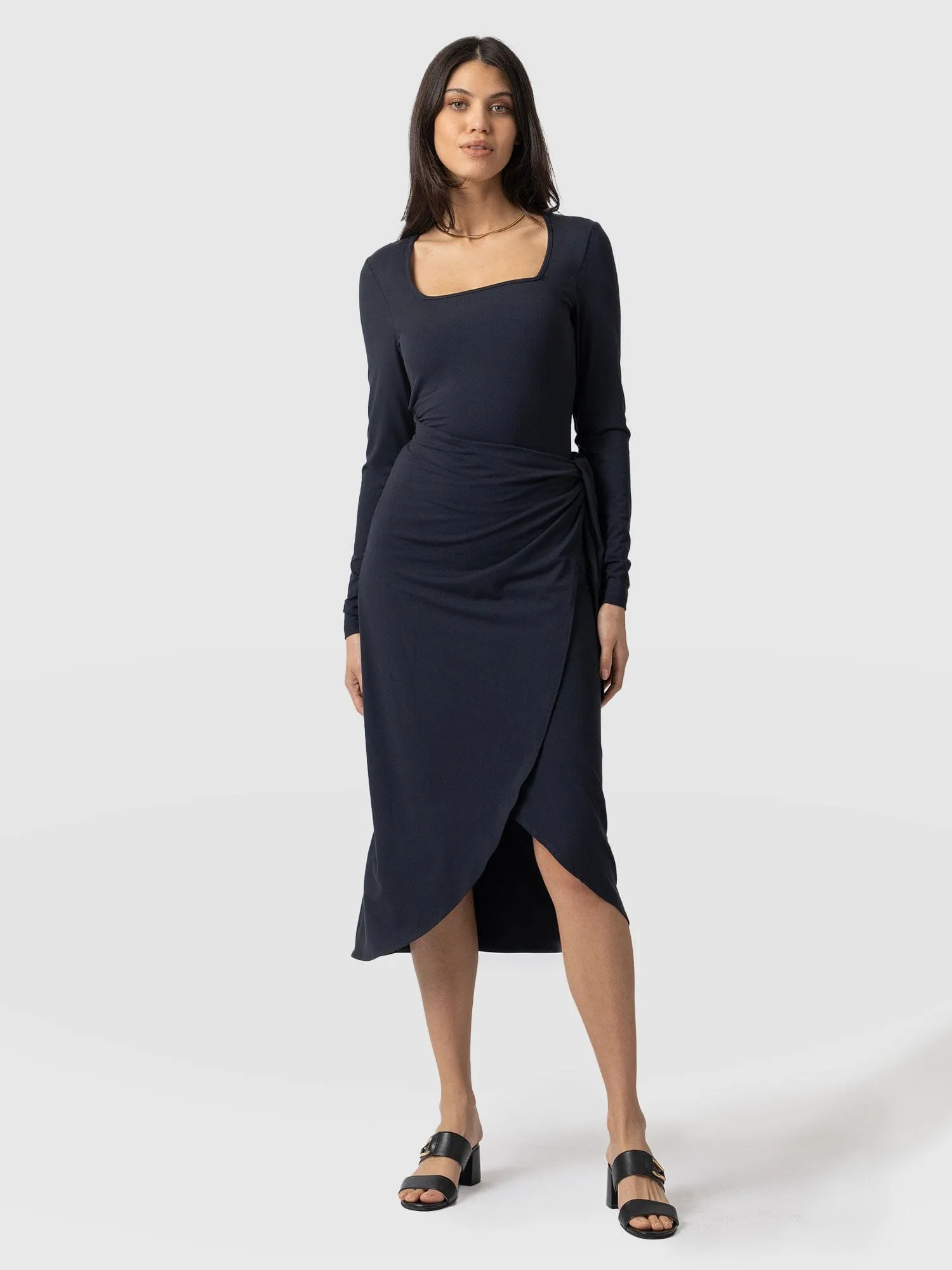 Amelia Wrap Dress - Navy