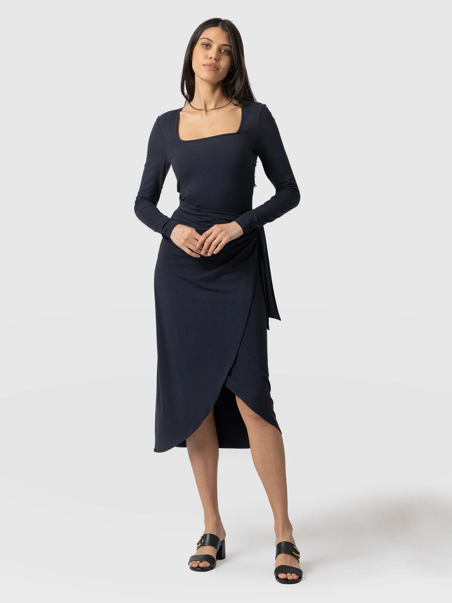 Amelia Wrap Dress - Navy