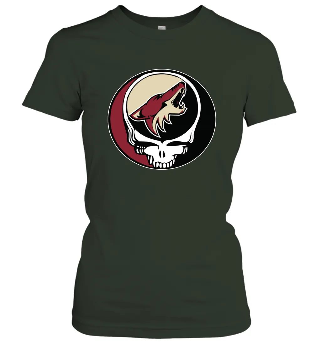 Arizona Coyotes Grateful Dead Steal Your Face Hockey NHL Womens T-Shirt