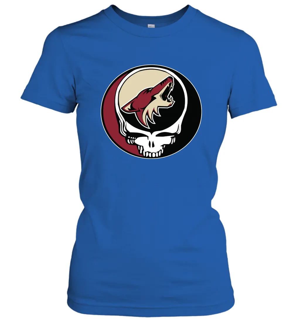 Arizona Coyotes Grateful Dead Steal Your Face Hockey NHL Womens T-Shirt