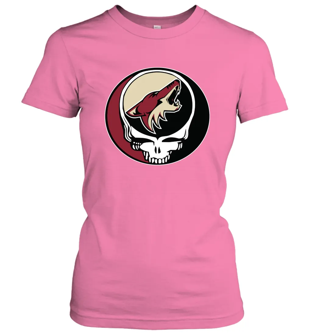 Arizona Coyotes Grateful Dead Steal Your Face Hockey NHL Womens T-Shirt