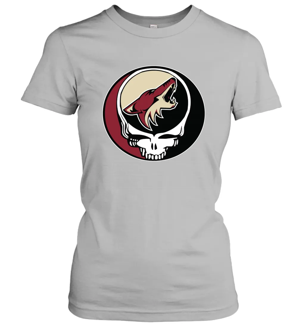 Arizona Coyotes Grateful Dead Steal Your Face Hockey NHL Womens T-Shirt