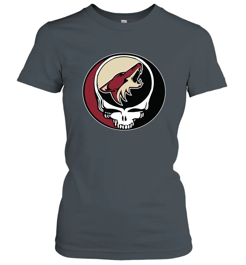 Arizona Coyotes Grateful Dead Steal Your Face Hockey NHL Womens T-Shirt