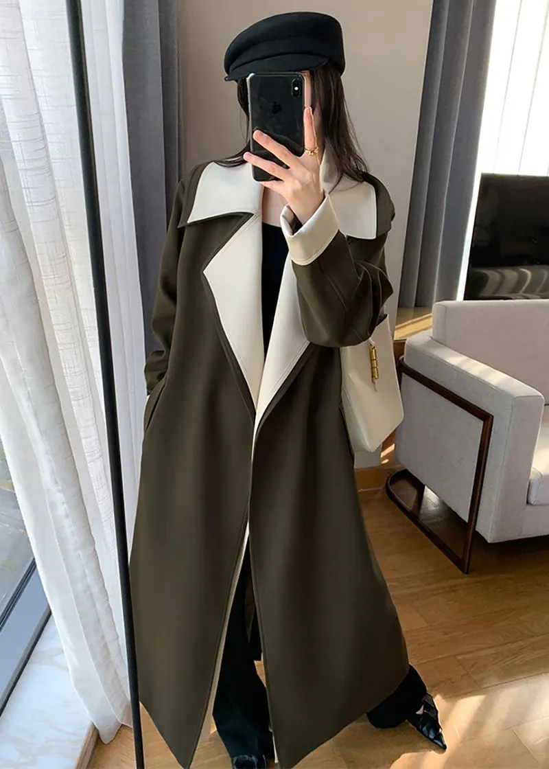 Army Green Belted Trench Coat