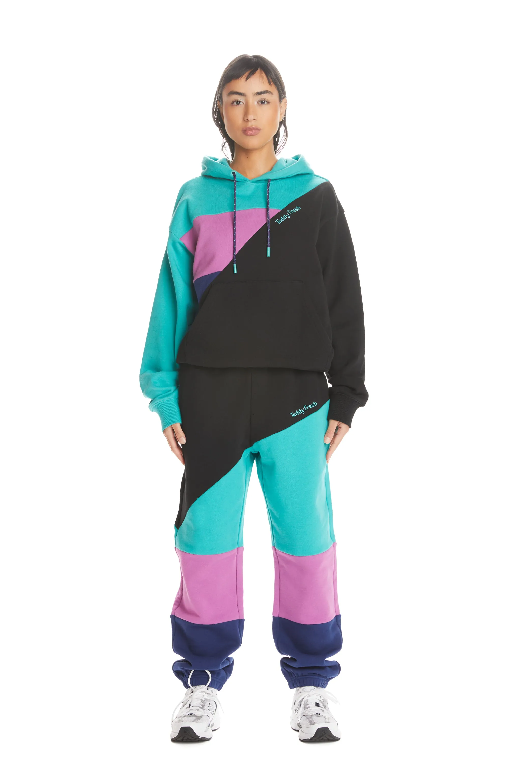 Asymmetric Color Block Hoodie