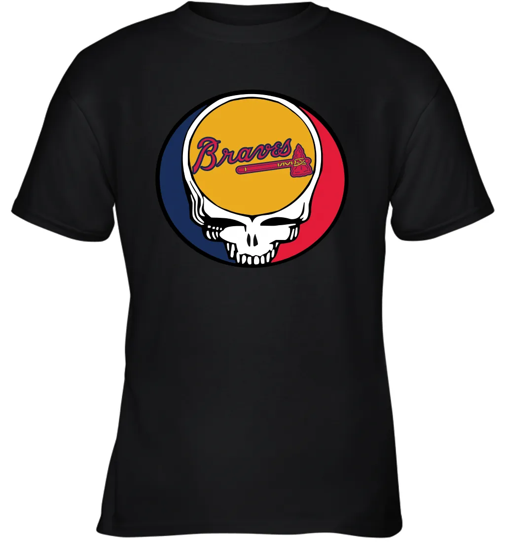 Atlanta Braves Grateful Dead Steal Your Face Baseball Youth T-Shirt