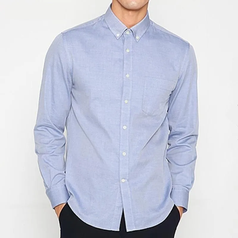 Autumn' and 'Spring Oxford Denim Long Sleeve Plain Men’s Shirts in 8 Colors