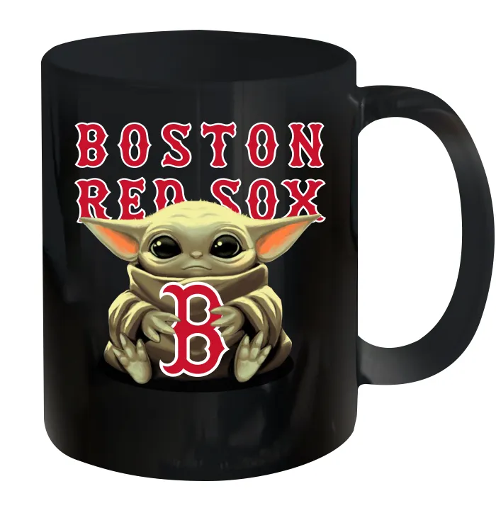 Baby Yoda Hugs Loves The Boston Red Sox Baseball Ceramic Mug 11oz