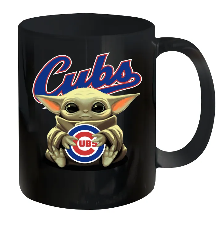 Baby Yoda Hugs Loves The Chicago Cubs Baseball Ceramic Mug 11oz