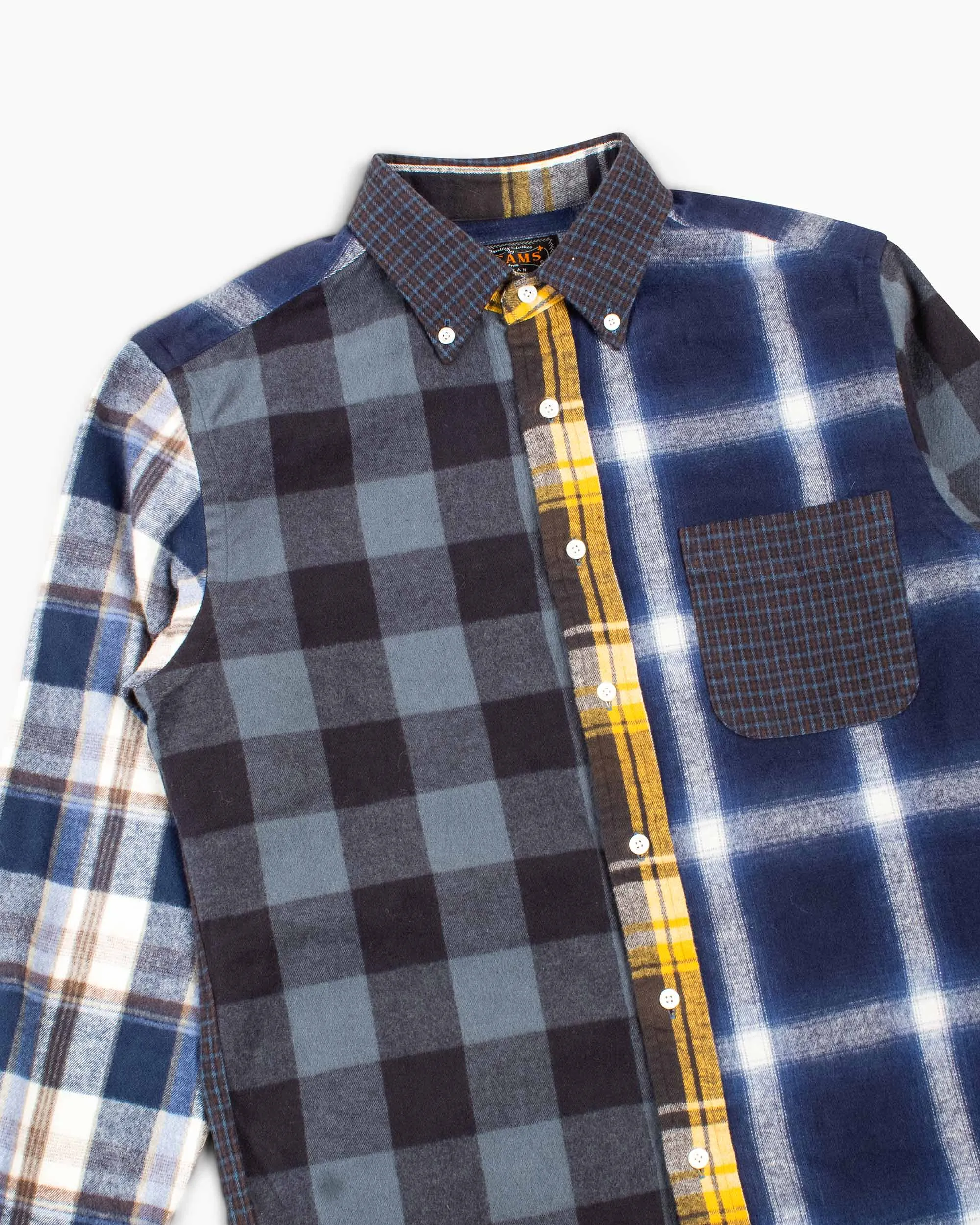 Beams Plus B.D. Flannel Check Panel Navy