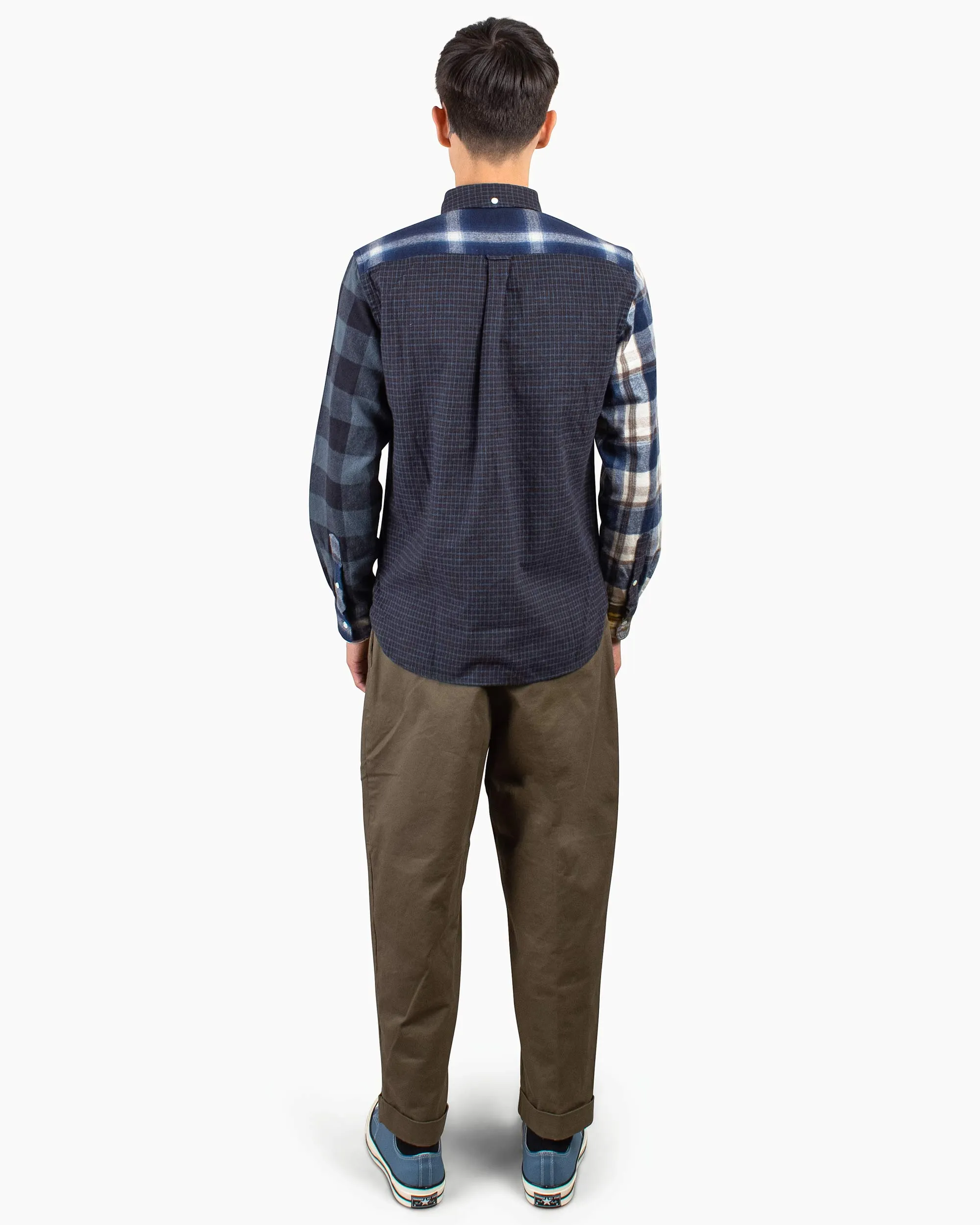 Beams Plus B.D. Flannel Check Panel Navy