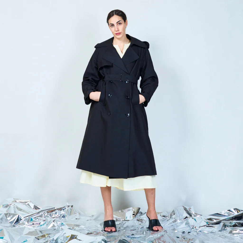 Belted double-breasted trench coat wholesale