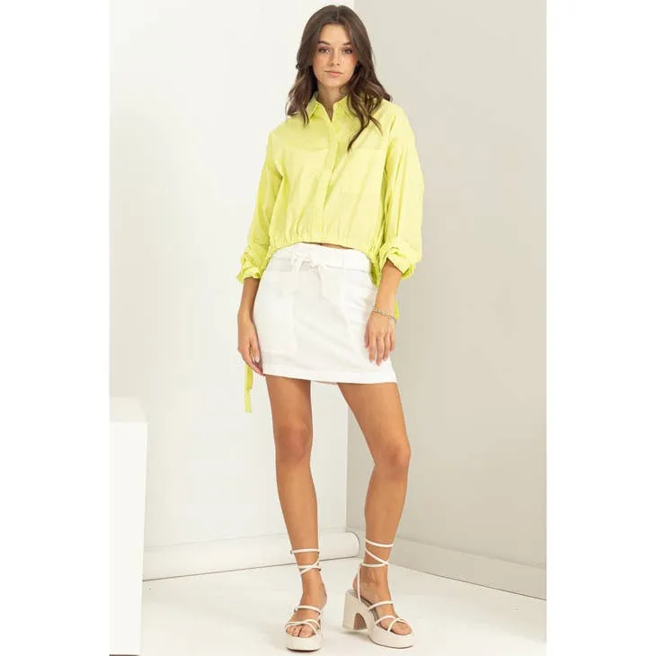 Better Days Tie-Belt Mini Skirt