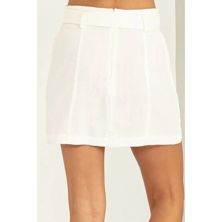 Better Days Tie-Belt Mini Skirt