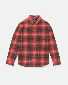 Big Boys Caden Plaid Long Sleeve Shirt - Red