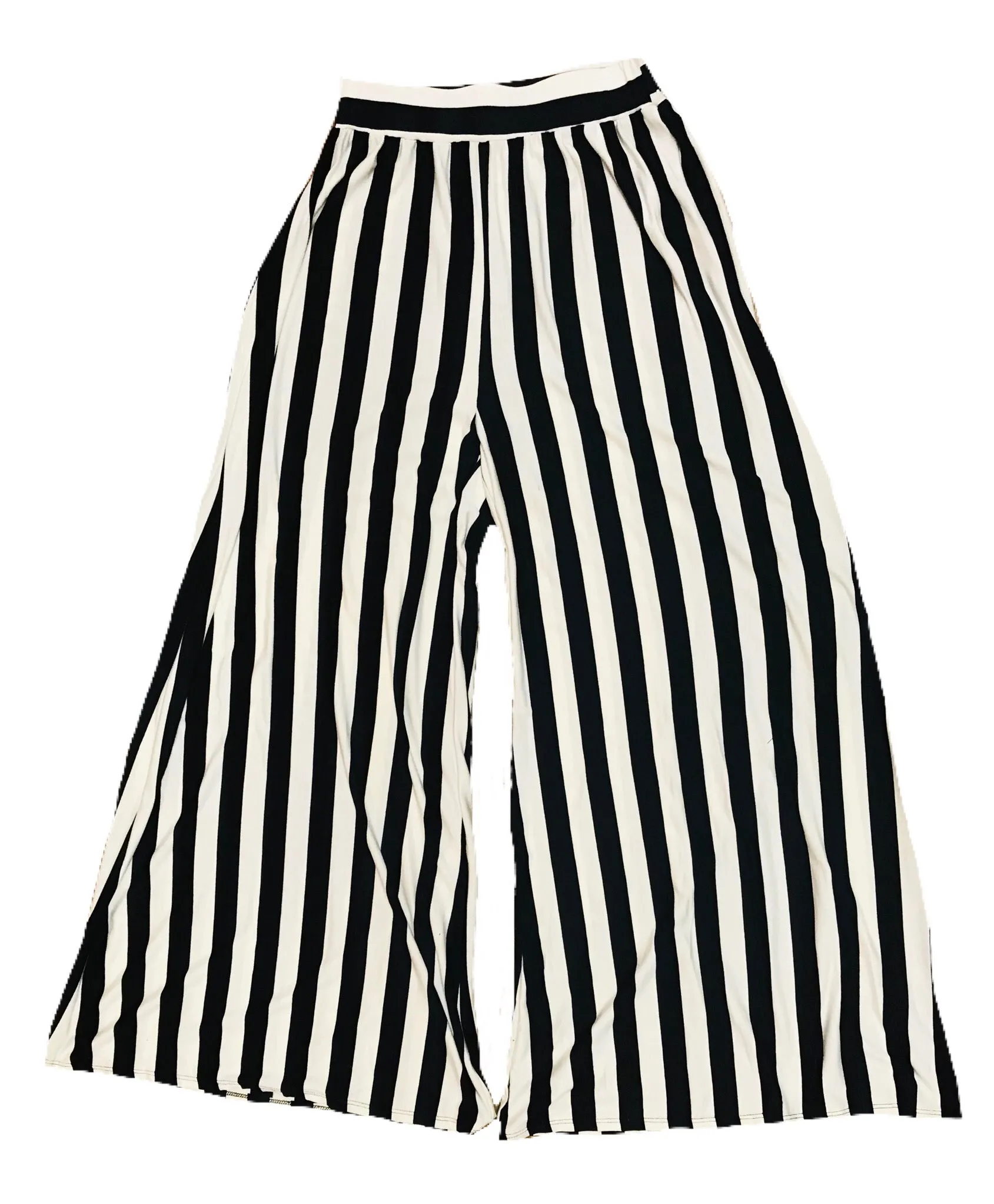 Black and White Stripe Wide Leg Pants