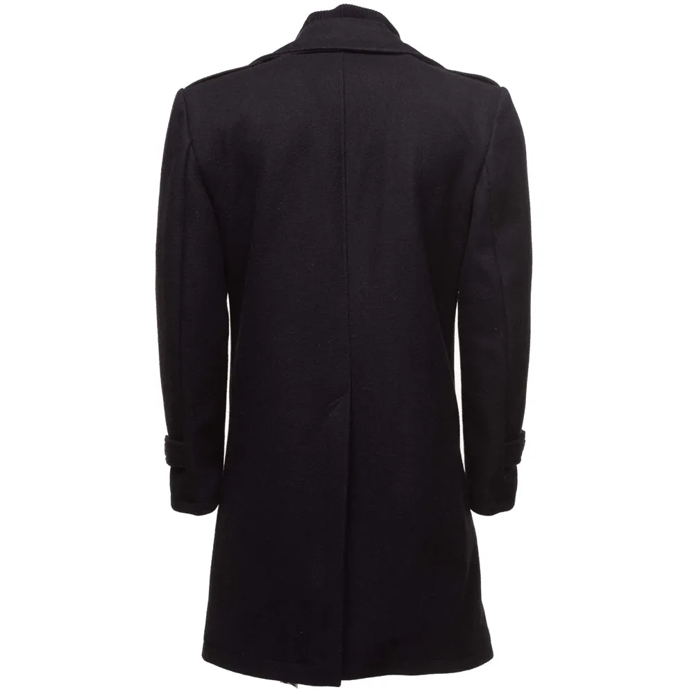 Black Wool 3/4 length trench coat