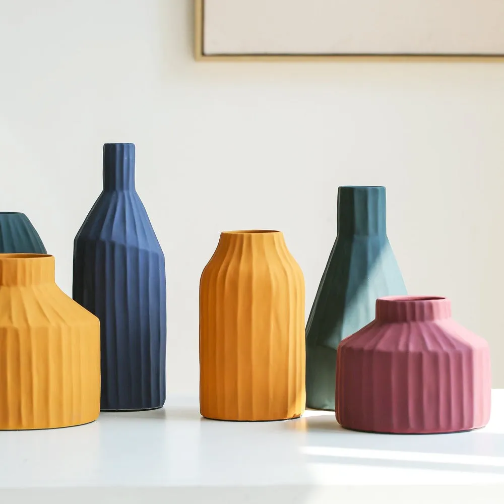 Block Color Ceramic Vase