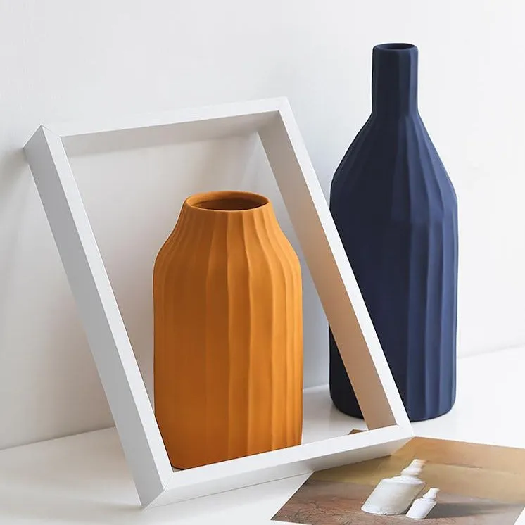 Block Color Ceramic Vase