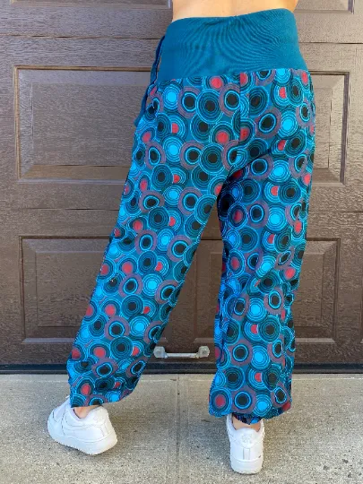 Boho Hippie Harem Cotton Pants, Yoga Pants, Vibrant Summer Trousers, Baggy Pants, Gypsy Pants, Unisex Pants, High Waisted Comfy Trousers