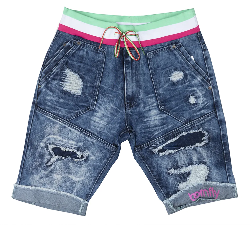 BORN FLY DENIM SHORTS MED STONE WASH - 1904D3405