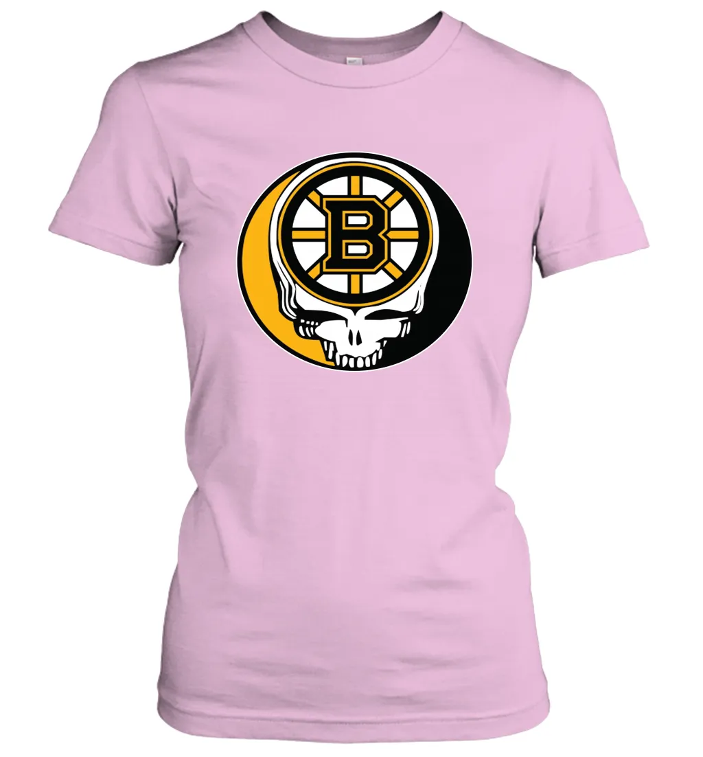 Boston Bruins Grateful Dead Steal Your Face Hockey NHL Womens T-Shirt