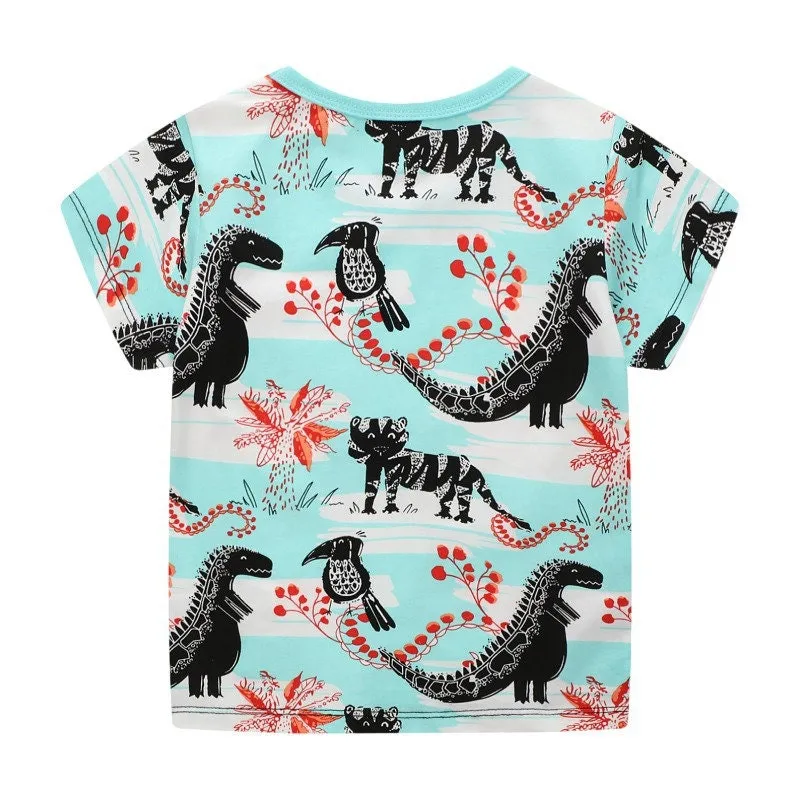 Boys Cotton T-shirts Summer Tees Tops for Baby Boys | Dragon Lion Bird Toddler T-Shirts Clothing Gift for Boys Outfit Pack of 3 Tees