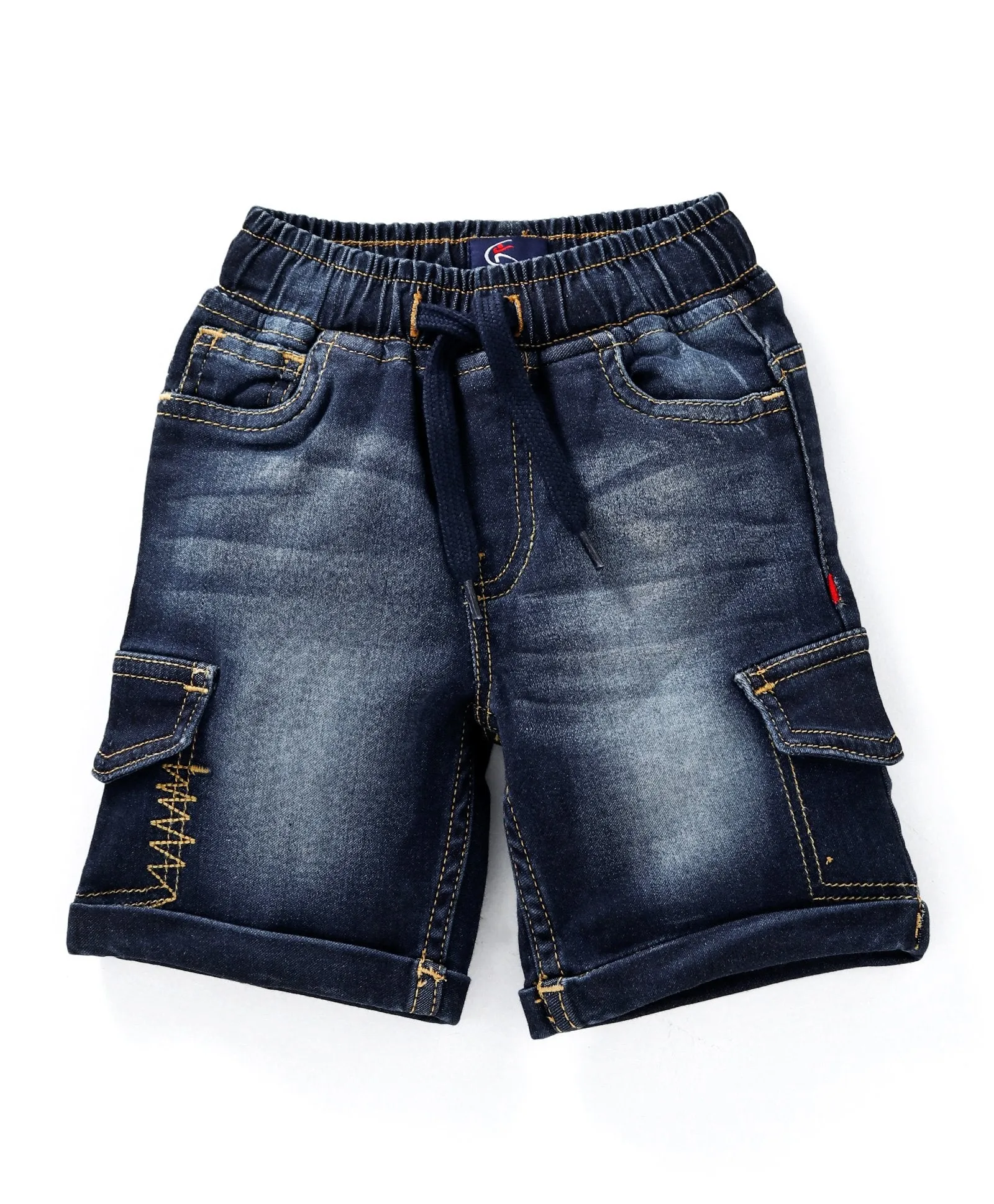 Boys Denim Cargo Shorts with roll up hem