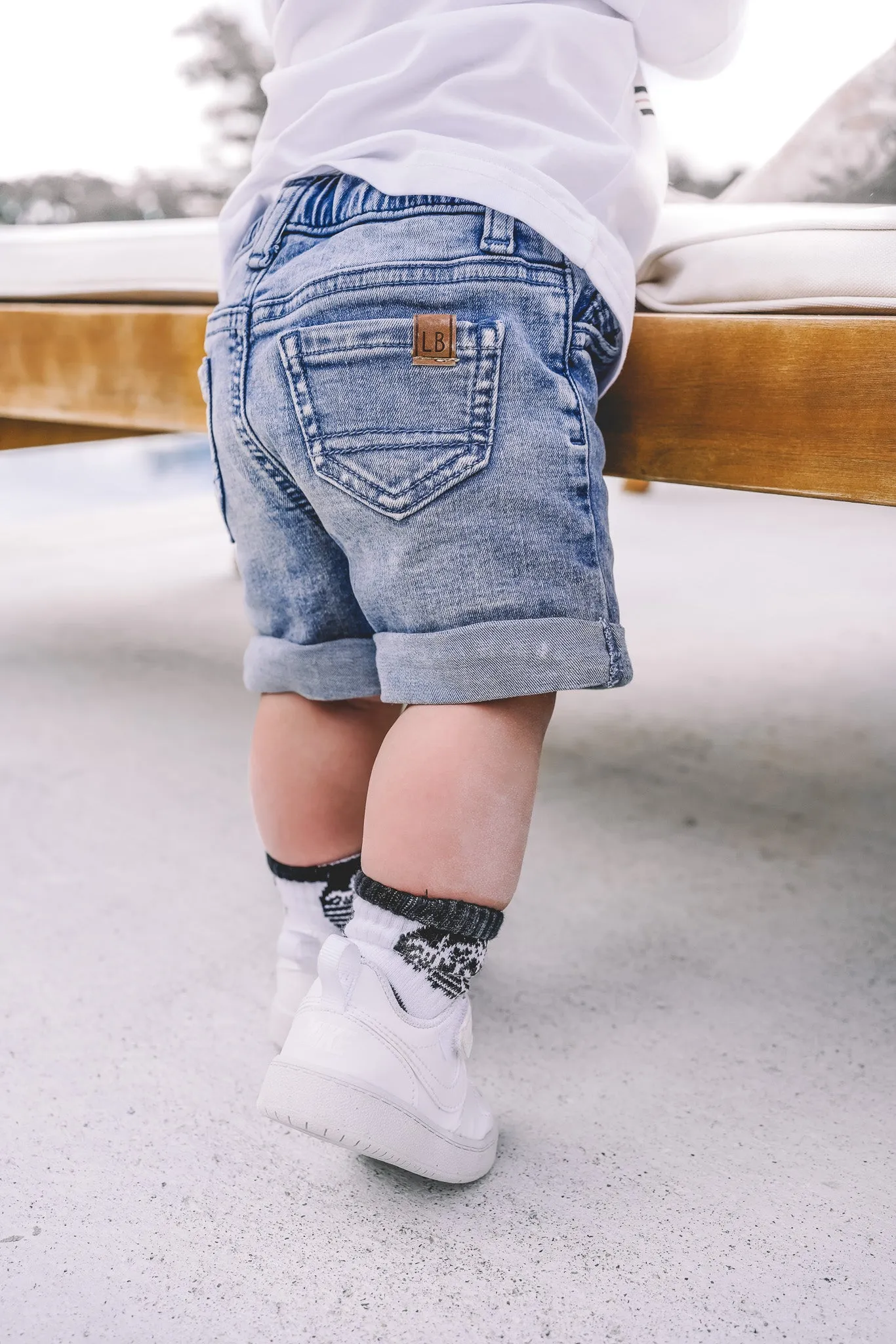 Boy's Rolled Denim Short - Blue Wash