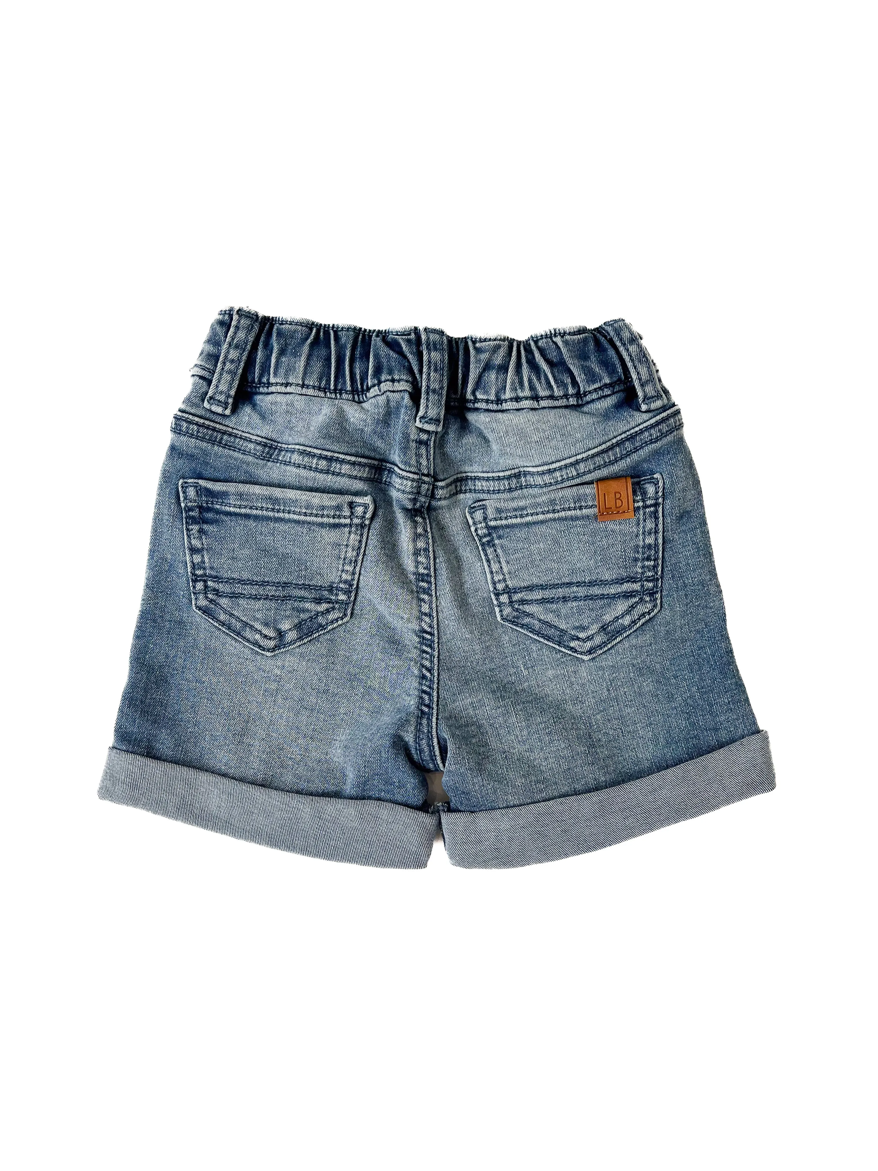 Boy's Rolled Denim Short - Blue Wash