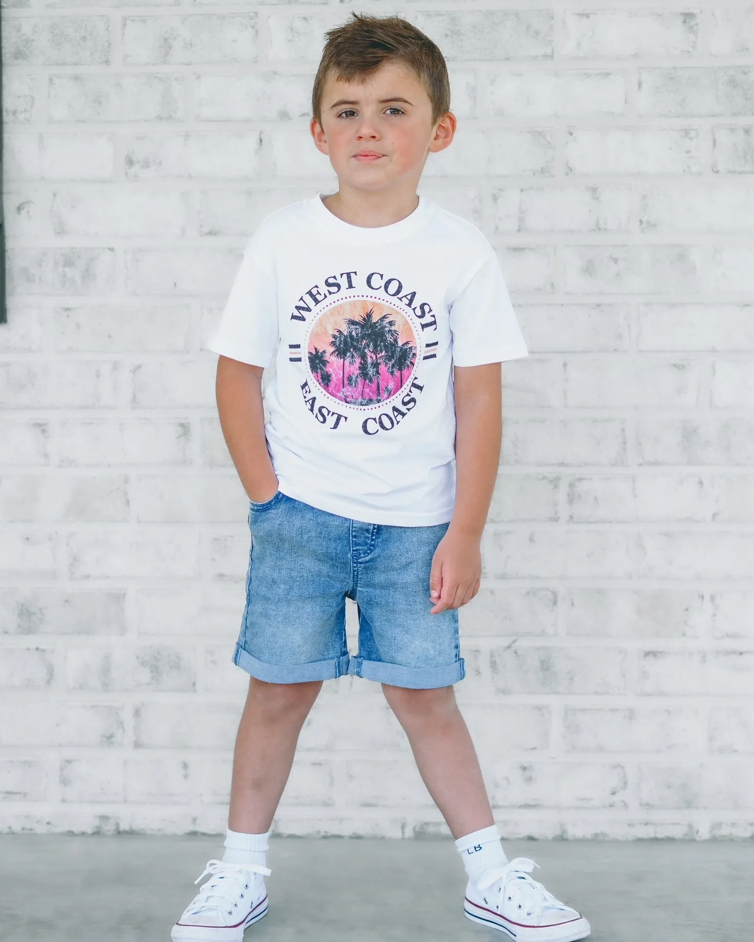 Boy's Rolled Denim Short - Blue Wash