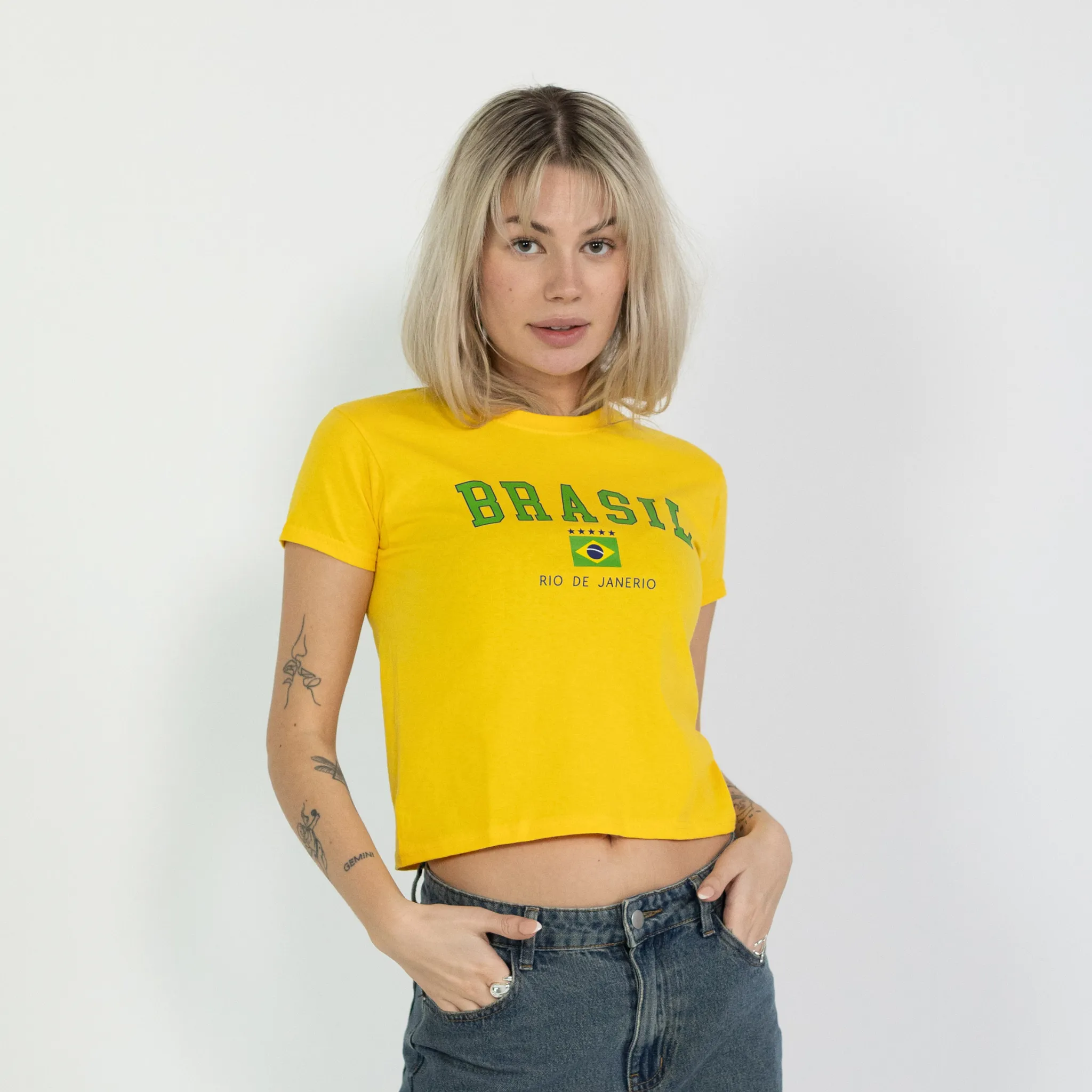 BRASILIEN, BABY TEE - GUL