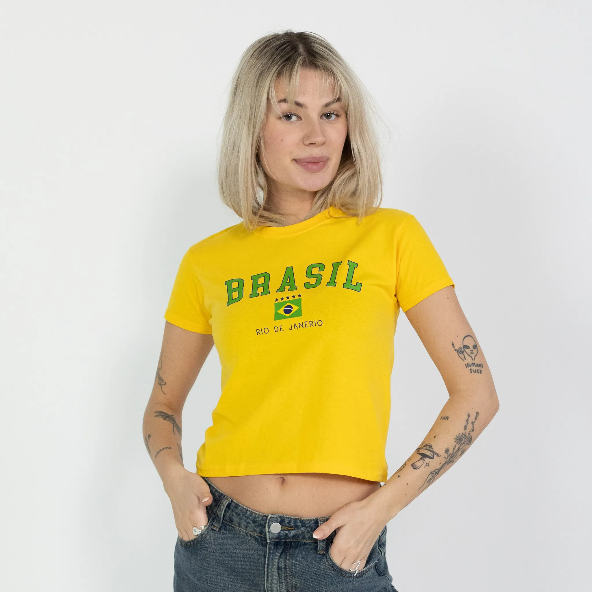 BRASILIEN, BABY TEE - GUL