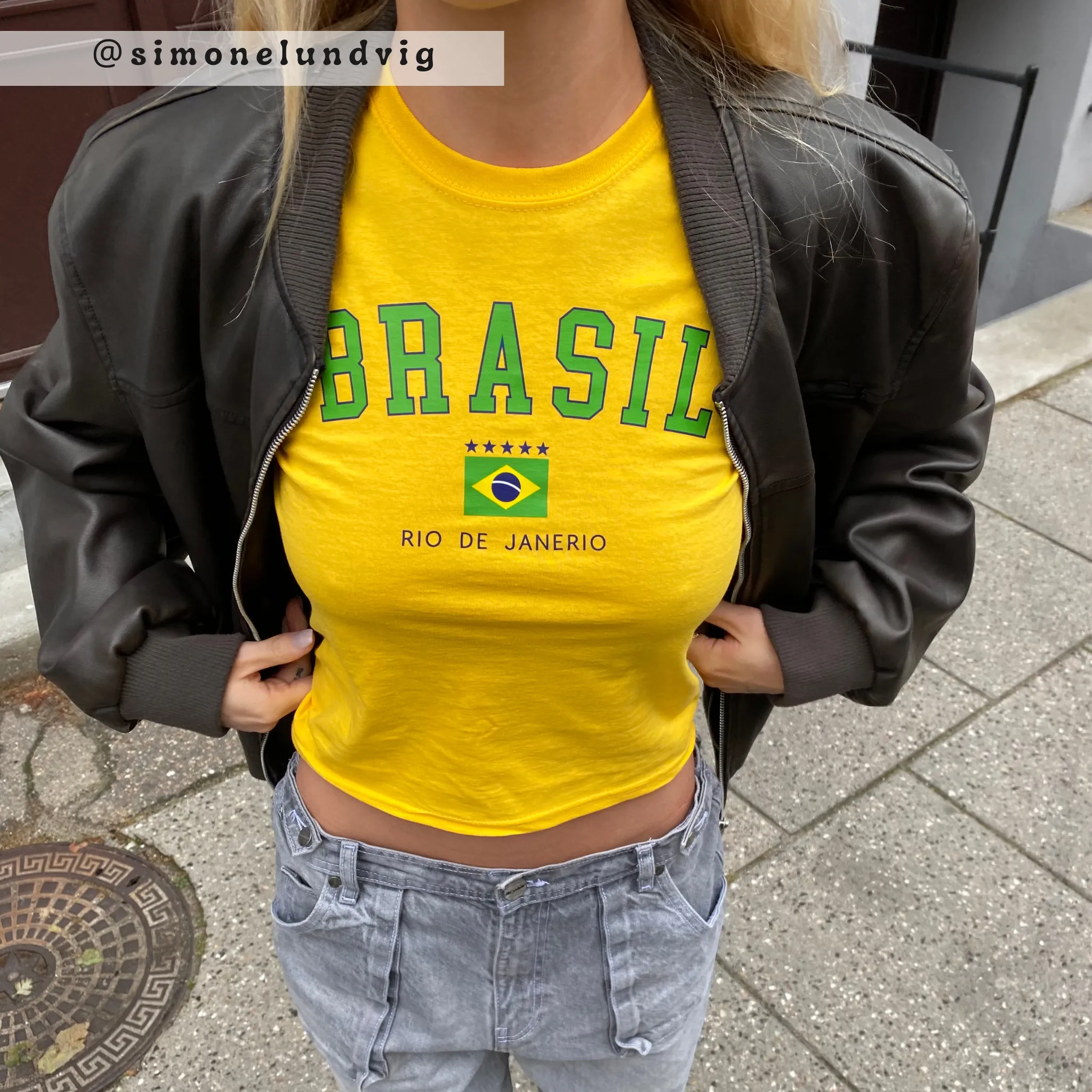 BRASILIEN, BABY TEE - GUL